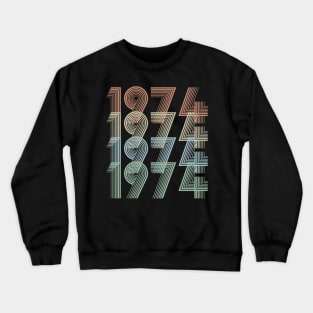 Vintage 1974 45th Birthday Gift idea Men Women Crewneck Sweatshirt